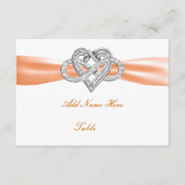 Cartão de Mesa de Casamento Cardíaco do Orange Inf
