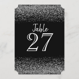 Cartão de Mesa de Casamento com Diamante Preto e B