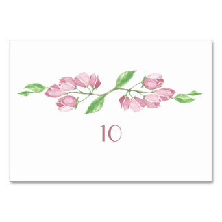 Cartão de Mesa de Casamento com Flor de Cerejeira 