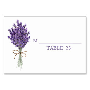Cartão de Mesa de Casamento com Flor de Lilás Lava