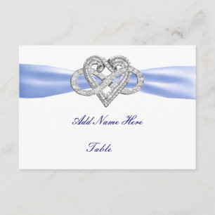 Cartão de Mesa de Casamento Coração Infinito Azul