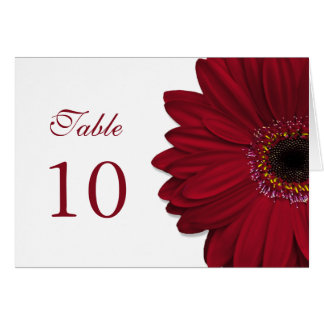 Cartão de Mesa de Casamento Daisy de Gerbera Verme