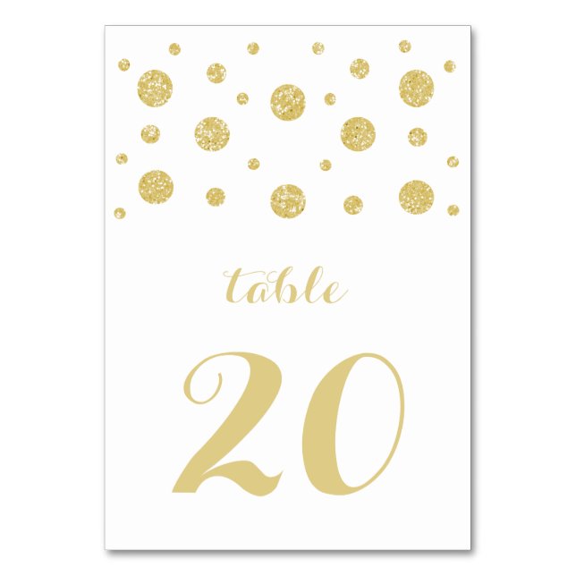 Cartão de Mesa de Casamento de Confetti Glitter Do (Frente)