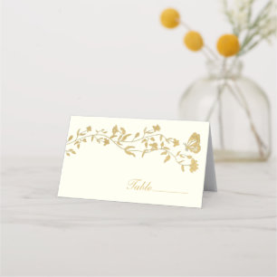Cartão de Mesa de Casamento de Creme de Estilo de