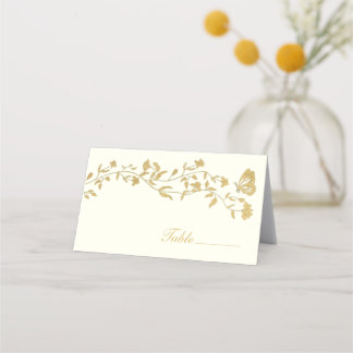 Cartão de Mesa de Casamento de Creme de Estilo de