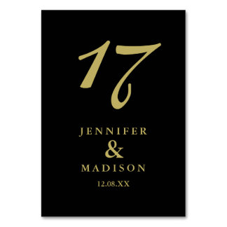 Cartão de Mesa de casamento de guião preto persona