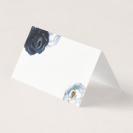 Cartão de Mesa de Casamento de Peônias Azul-Marinh