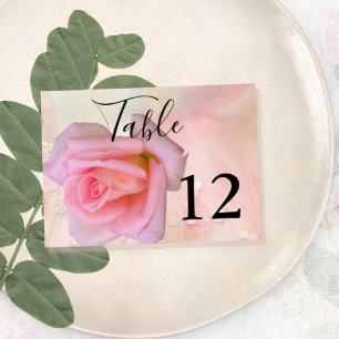 Cartão de Mesa de Casamento de Rosas Rosa Perfeit