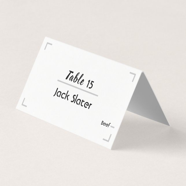 Cartão de Mesa de Casamento de Script Simples Manu (Frente)