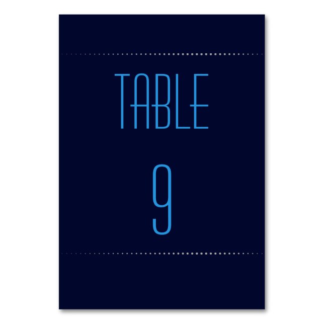 Cartão de Mesa de Casamento de Tubarão Azul (Frente)