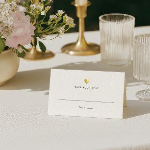 Cartão de Mesa de Casamento Dourado Elegante Moder