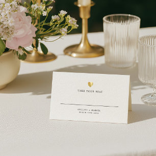 Cartão de Mesa de Casamento Dourado Elegante Moder