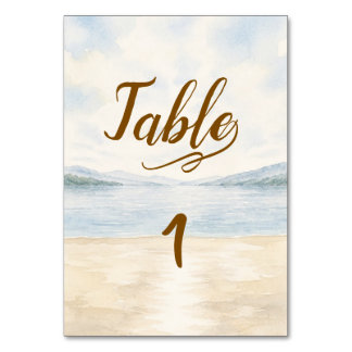 Cartão de Mesa de Casamento Elegante no Lago da Mo