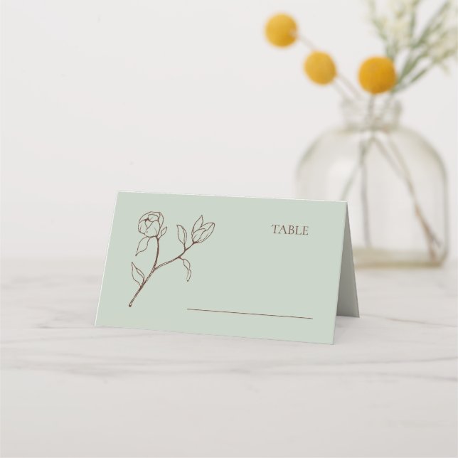 Cartão de Mesa de Casamento Floral Bohemian Sage (Frente)