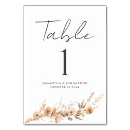 Cartão de Mesa de Casamento Floral de Flor
