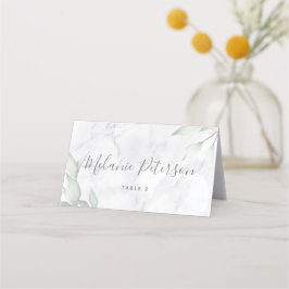 Cartão de Mesa de Casamento Floral de Marble Water