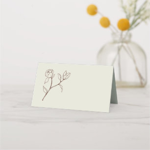 Cartão de Mesa de Casamento Floral Neutro da Boêmi