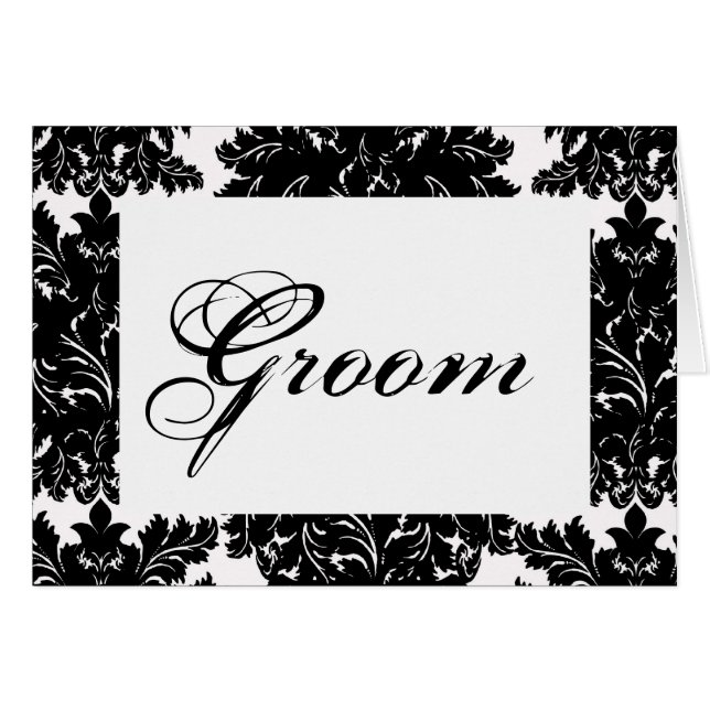 Cartão de Mesa de Casamento "Groom" (Frente Horizontal)