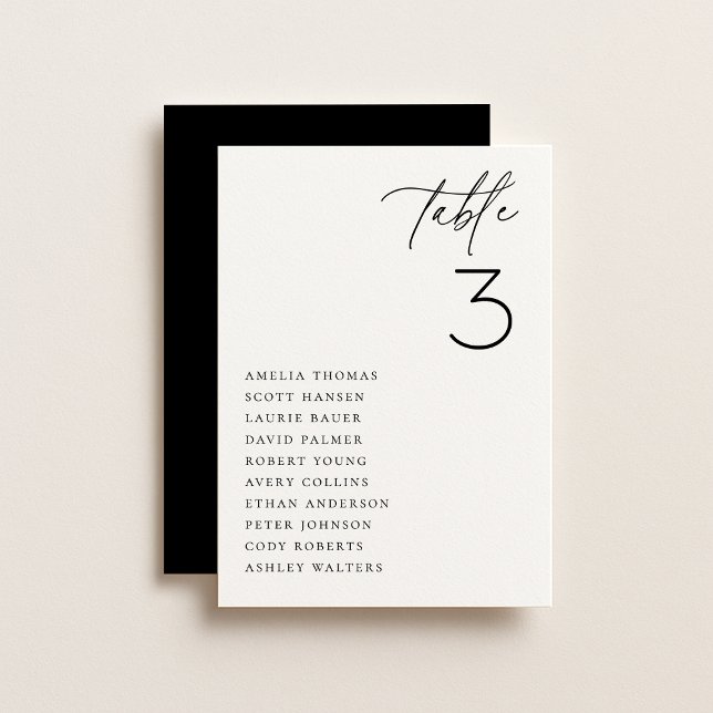 Cartão de Mesa de Casamento Minimalista (Criador carregado)