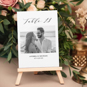 Cartão de Mesa de Casamento Minimalista 13 Número