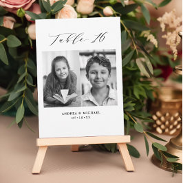 Cartão de Mesa de Casamento Minimalista 16 Número 