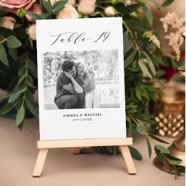 Cartão de Mesa de Casamento Minimalista 19 Número 