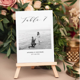 Cartão de Mesa de Casamento Minimalista 7 Número e