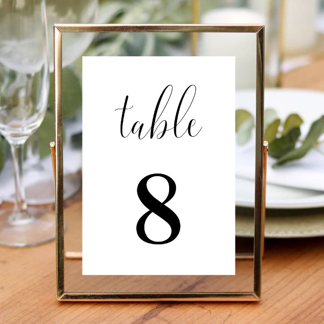Cartão de Mesa de Casamento Minimalista Simples El (Elegant simple minimalist table card keeps seating clear while enhancing your wedding decor)