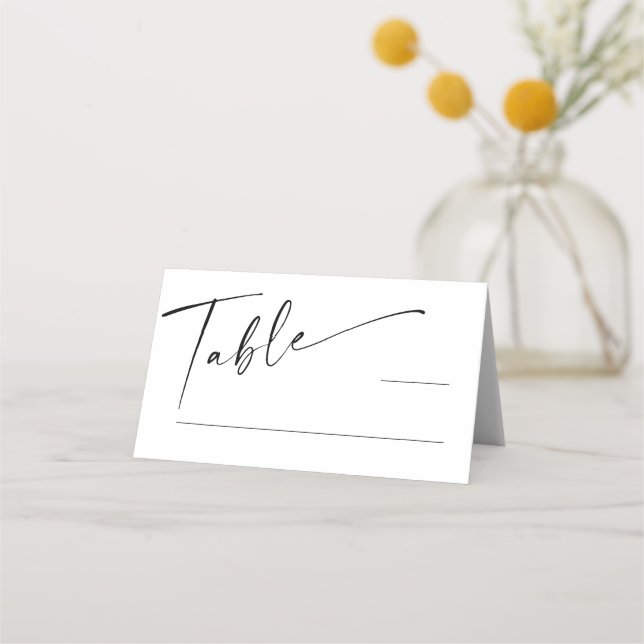 Cartão de Mesa de Casamento Moderno Minimalista El (Frente)