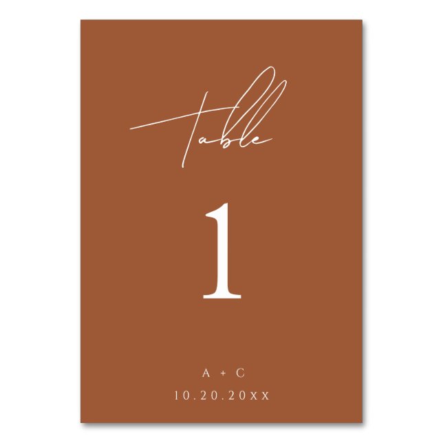 Cartão de Mesa de Casamento Moderno Minimalista La (Frente)