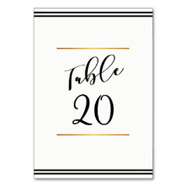 Cartão de Mesa de Casamento Preto e Branco