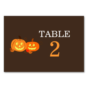Cartão de Mesa de Casamento Pumpkin Jack O Lantern