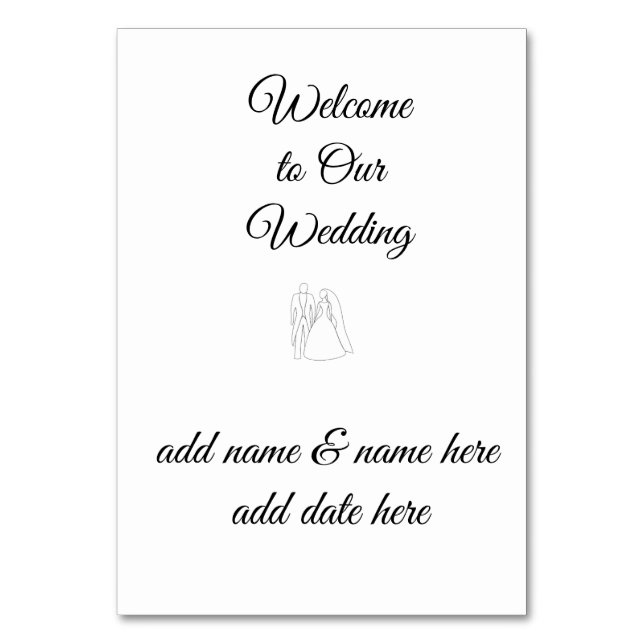 Cartão de Mesa de Casamento / Recepção (Frente)