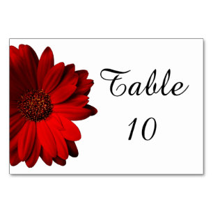 Cartão de Mesa de Casamento Red Gerbera Daisy