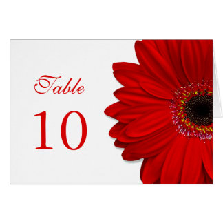 Cartão de Mesa de Casamento Red Gerbera Daisy