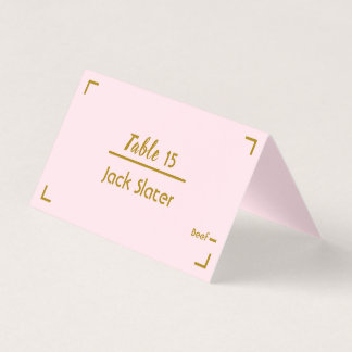 Cartão de Mesa de Casamento Simples Rosa Escrito à