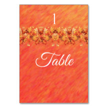Cartão de Mesa de Casamento - Vibes do outono-