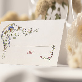 Cartão de Mesa de Casamento Vitoriano Botânico