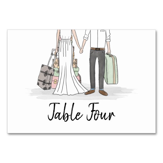 Cartão de Mesa de Casas de Casamento de Destino (Frente)