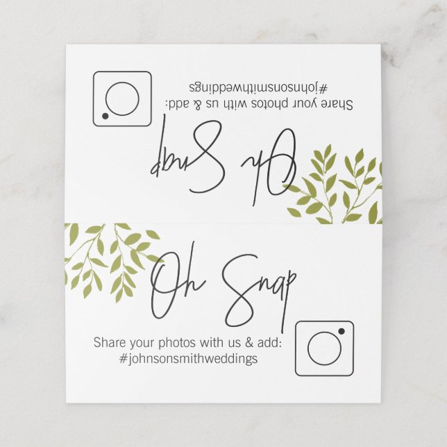 Cartão de mesa de compartilhamento de fotos dobrad (Exterior/Desdobrado)