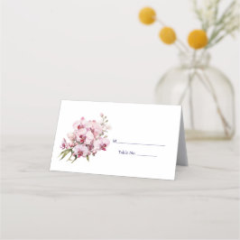 Cartão de Mesa de Convidados com Orquídea Rosa Car