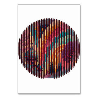 Cartão de Mesa de Fantasia Ilusão Circular – Perso