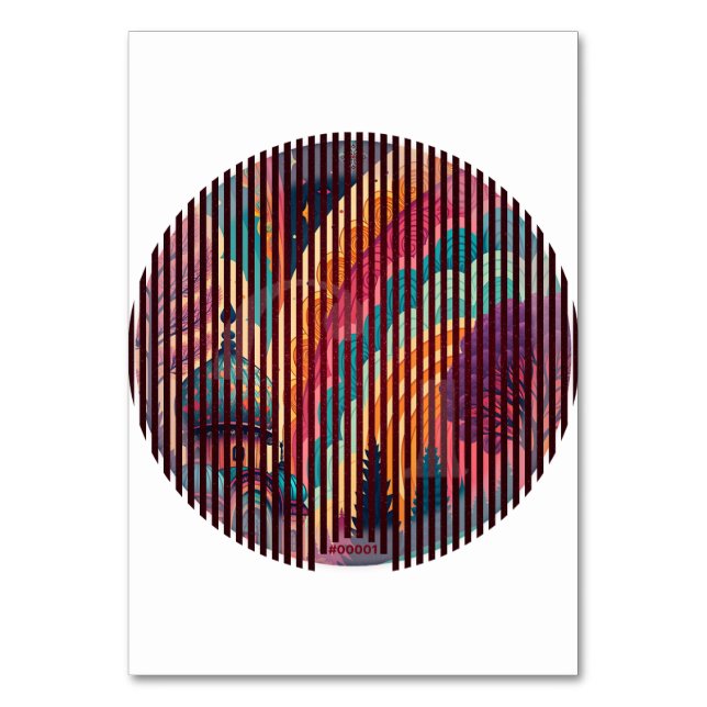 Cartão de Mesa de Fantasia Ilusão Circular – Perso (Frente)