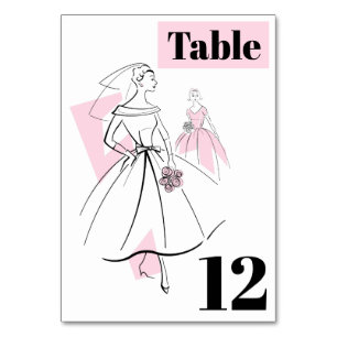 Cartão de mesa de Fashion Bride Pink Group