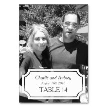 Cartão de Mesa de Foto Personalizada de Casamento