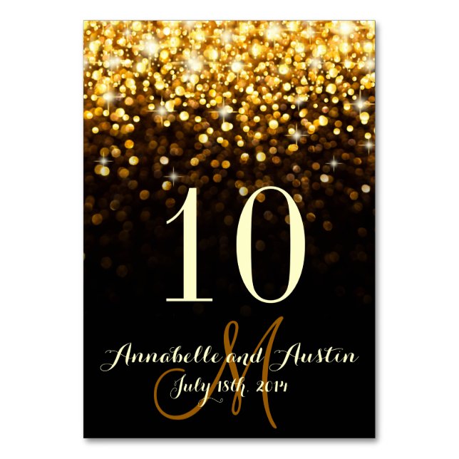 Cartão de Mesa de Glam Glam Glam Dourado Black Hol (Frente)