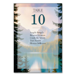 Cartão de Mesa de Lista de Convidados do Mountain 