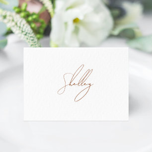 Cartão de Mesa de nome de convidado Brown Terracot