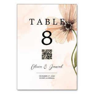 Cartão de Mesa de outono de outono de Boho Floral 