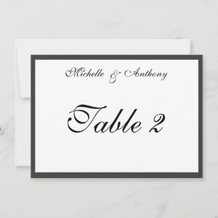 Cartão de Mesa de Recepção com Borda Preta Elegant
